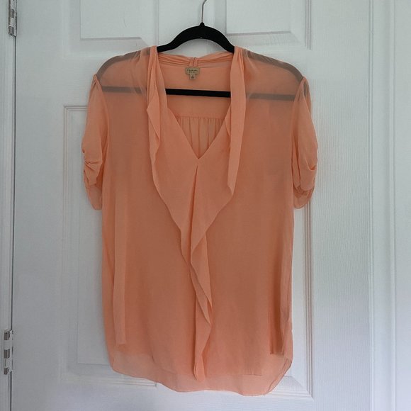Aritzia Babaton Peach Silk Blouse (Small) - Picture 1 of 3